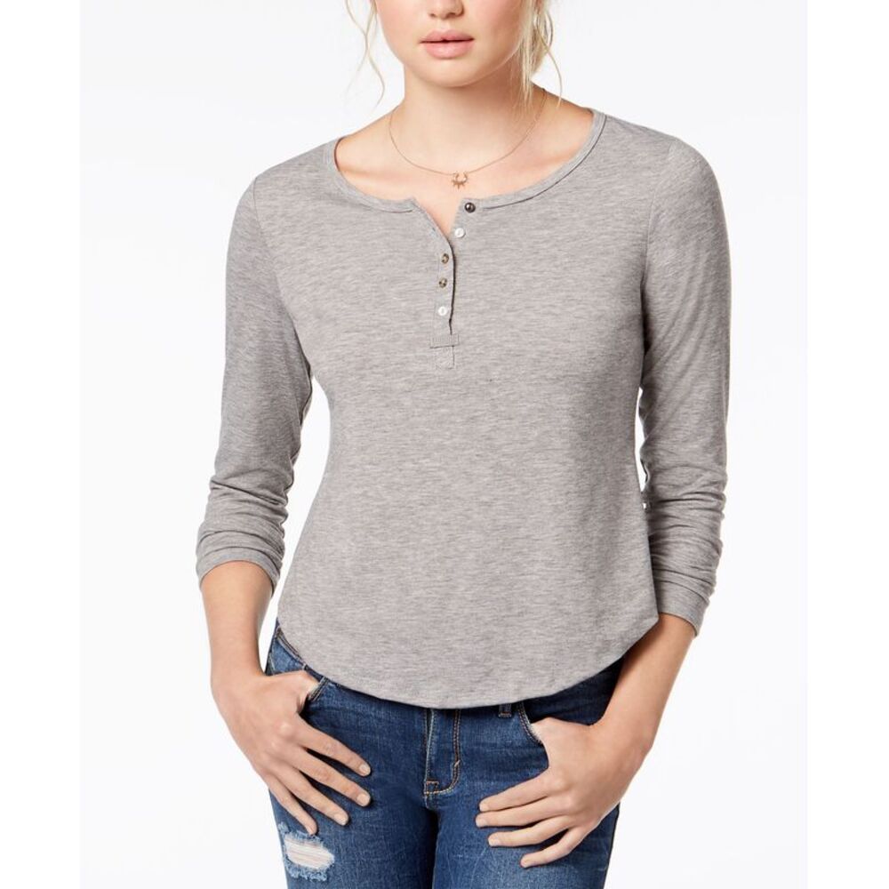 American Rag Juniors Ruffled Cutout Henley